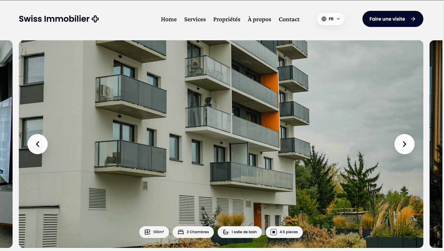Capture 1 du projet Swiss immobilier