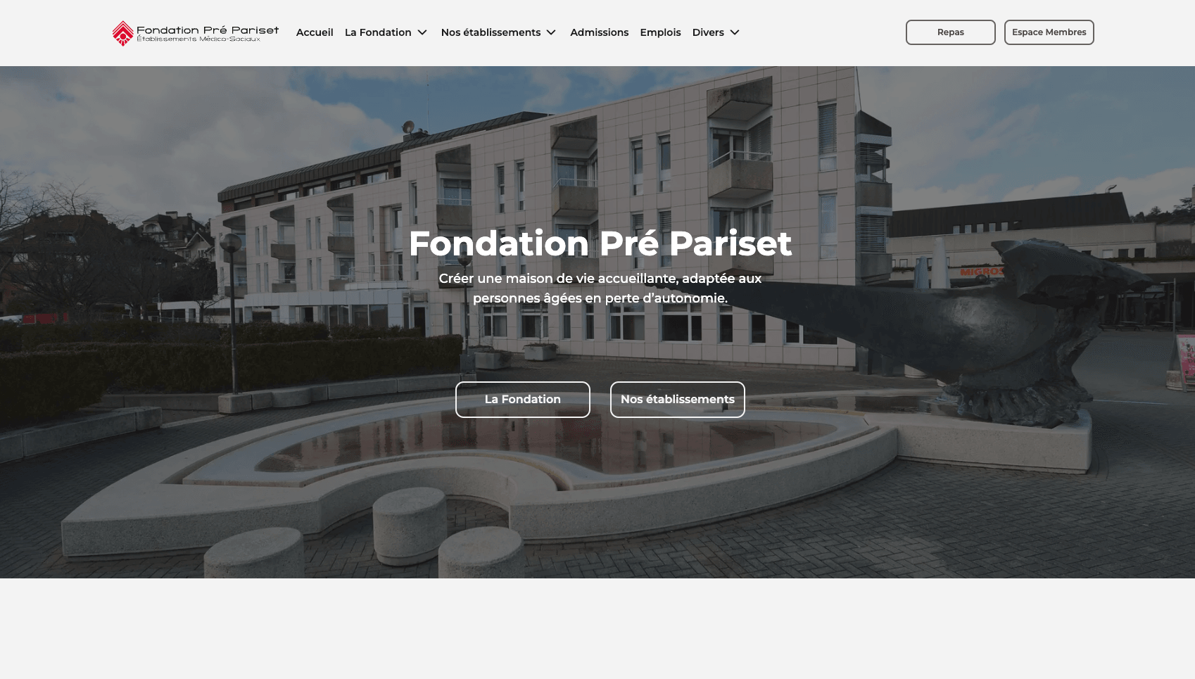 Capture principale du projet Fondation Pré Pariset