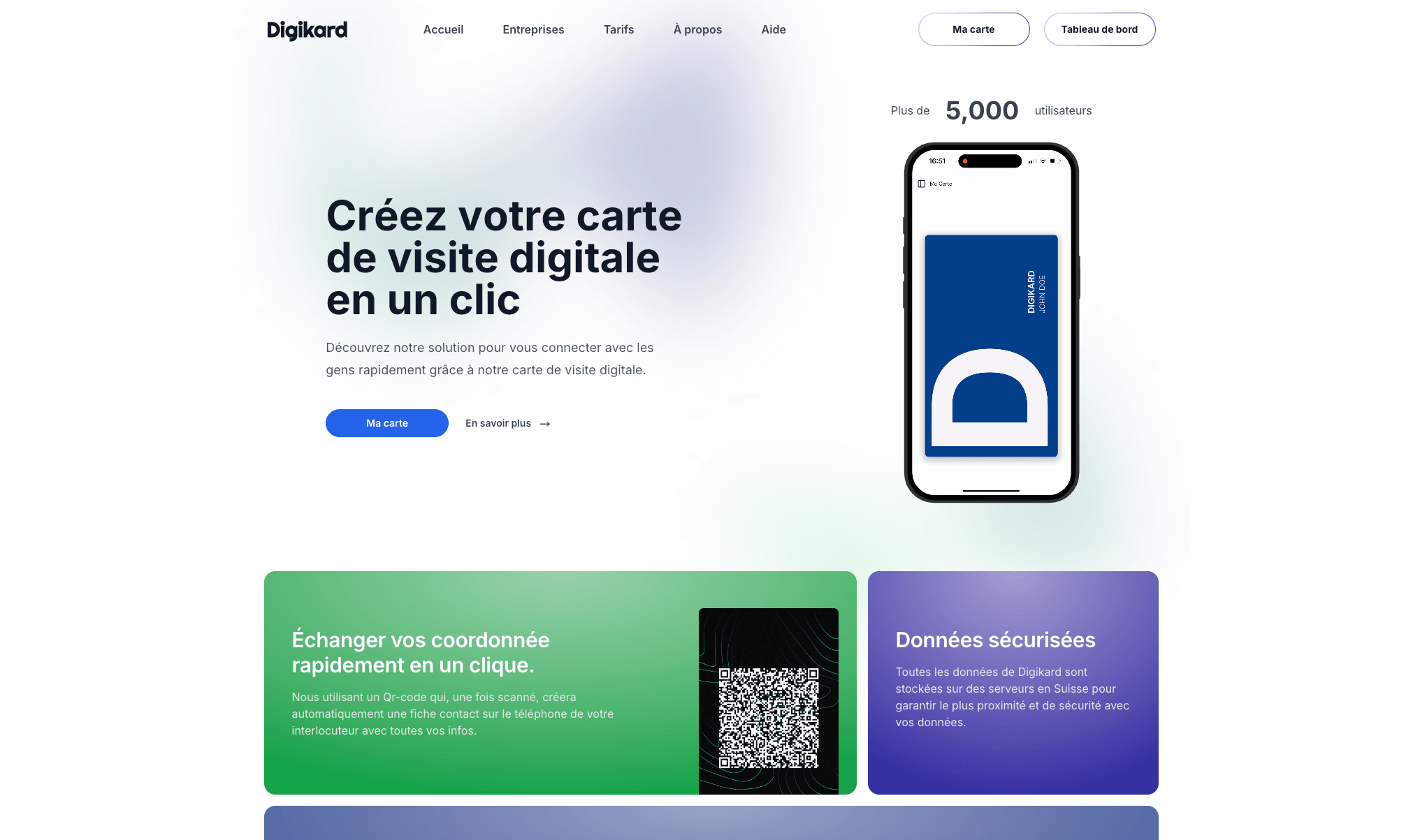 Capture principale du projet Digikard